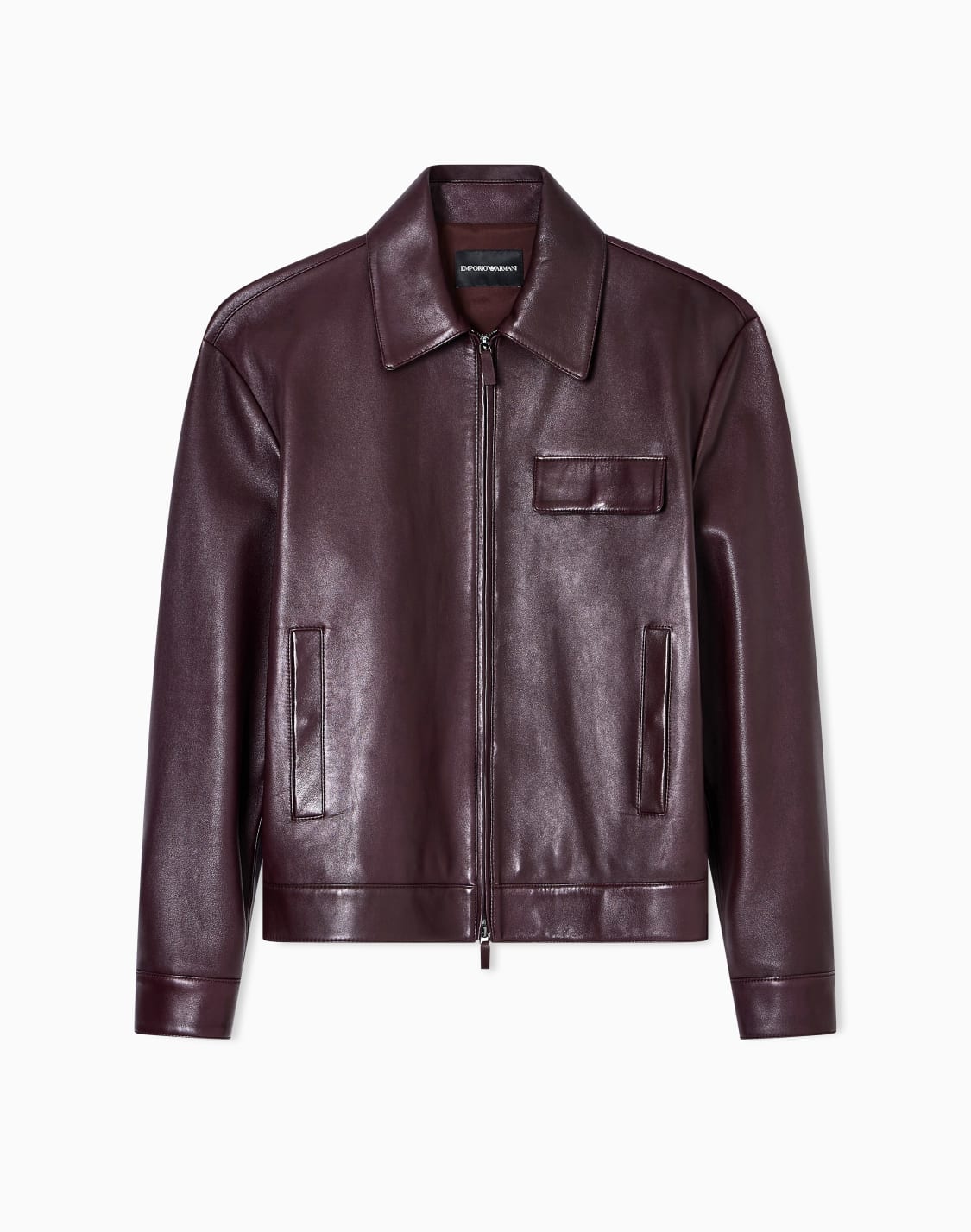 blouson-in-nappa-di-agnello-plong-marrone--emporio-armani