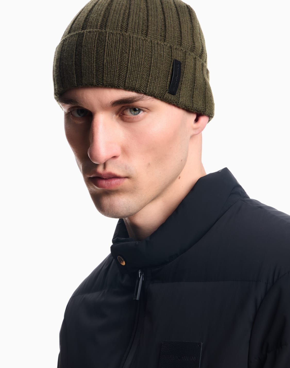 rib-effect-wool-and-cashmere-blend-beanie-green--emporio-armani