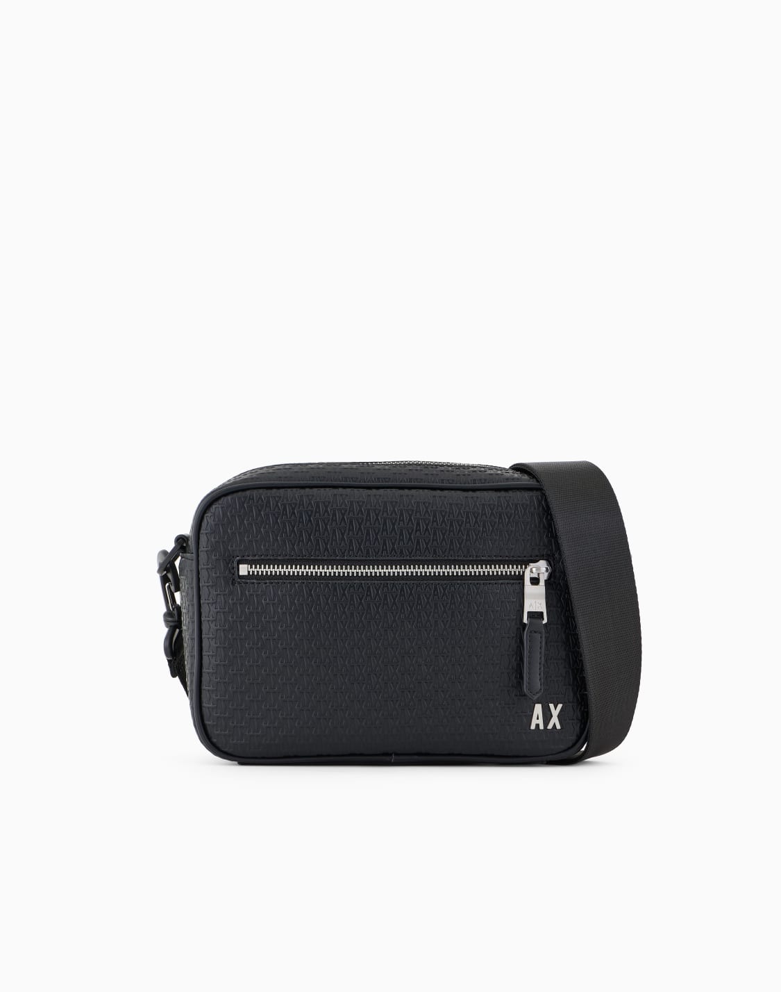 올오버-모노그램-로고가-돋보이는-숄더백-블랙--armani-exchange