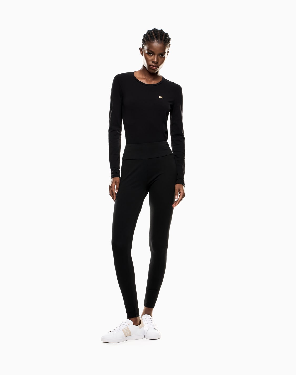 leggings-core-lady-in-jersey-di-cotone-stretch-nero--ea7