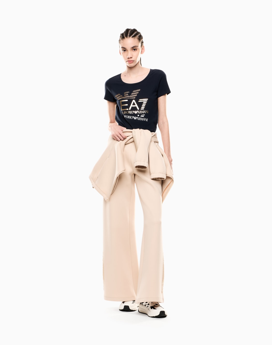 logo-series-クルネックtシャツ-ストレッチコットン-プリント-ネイビブル--ea7