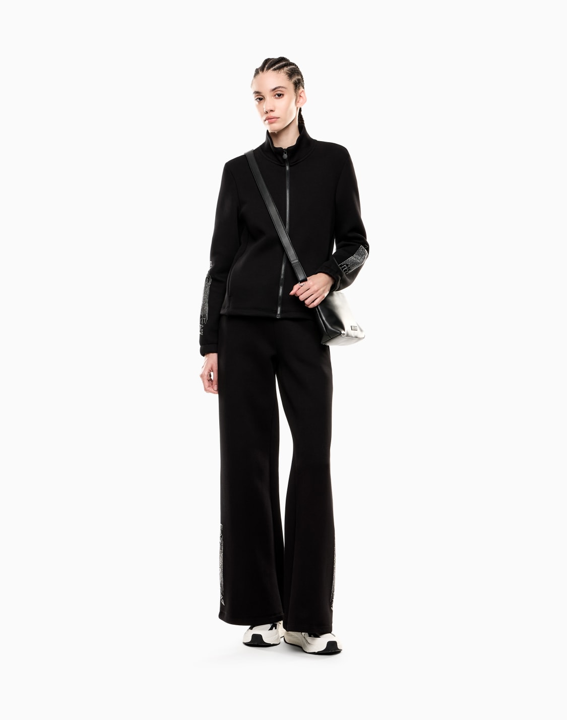 pantalones-anchos-logo-series-de-mezcla-de-algodn-negro--ea7
