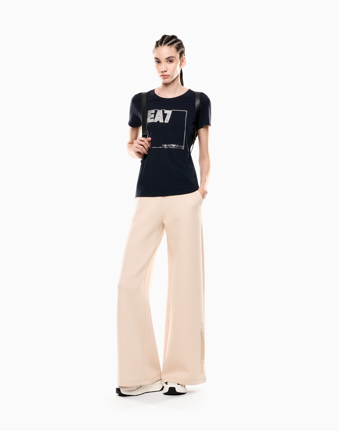 logo-series-クルネックtシャツ-ストレッチコットン-ネイビブル--ea7