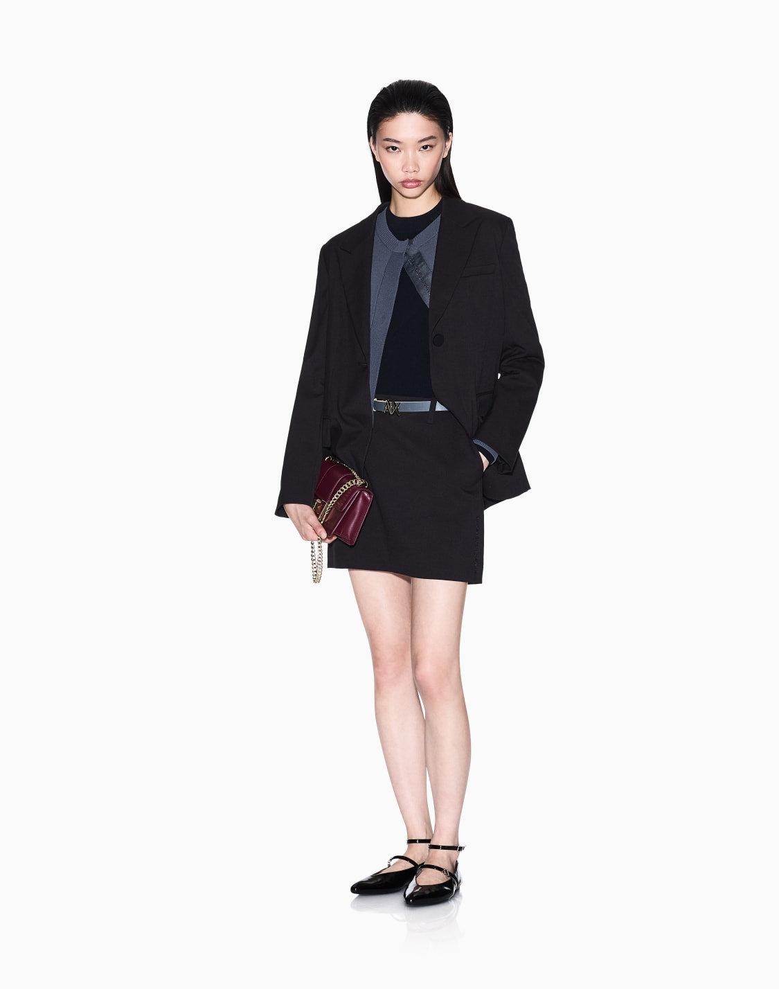 flared-mini-skirt-black--armani-exchange