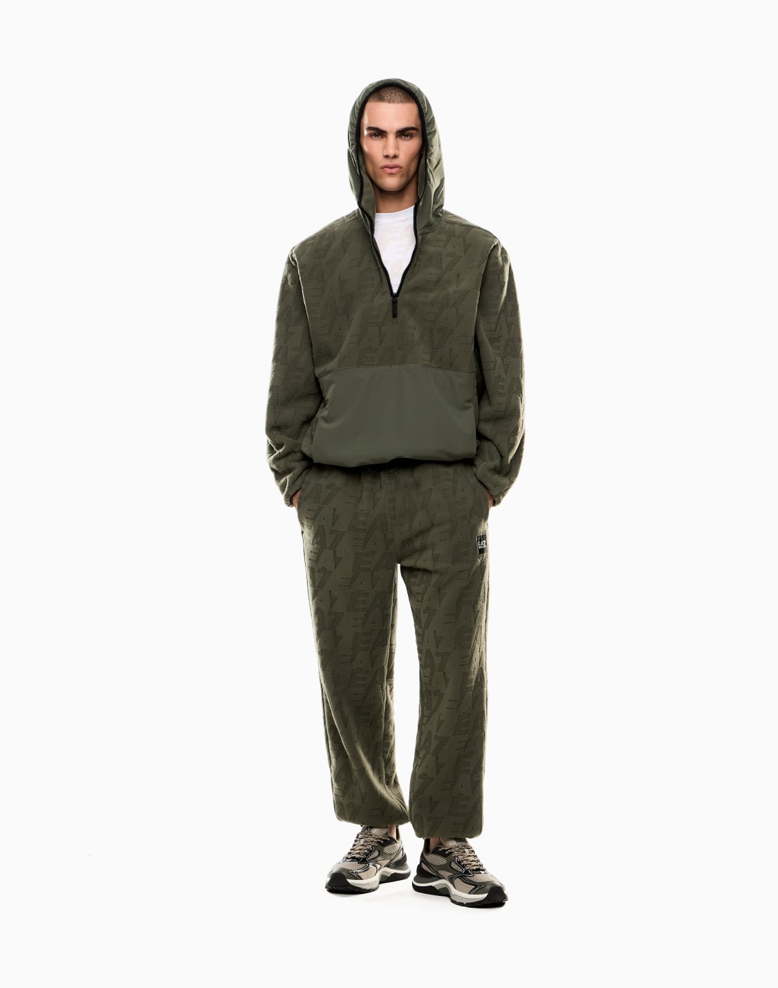 logo-series-hooded-sweatshirt-in-polar-fleece-with-nylon-inserts-green--ea7