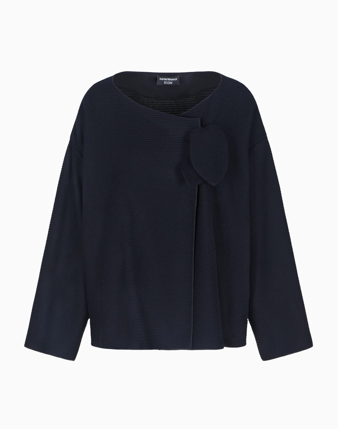 icon-ribbed-jacquard-jersey-jacket-with-bow-blue--emporio-armani