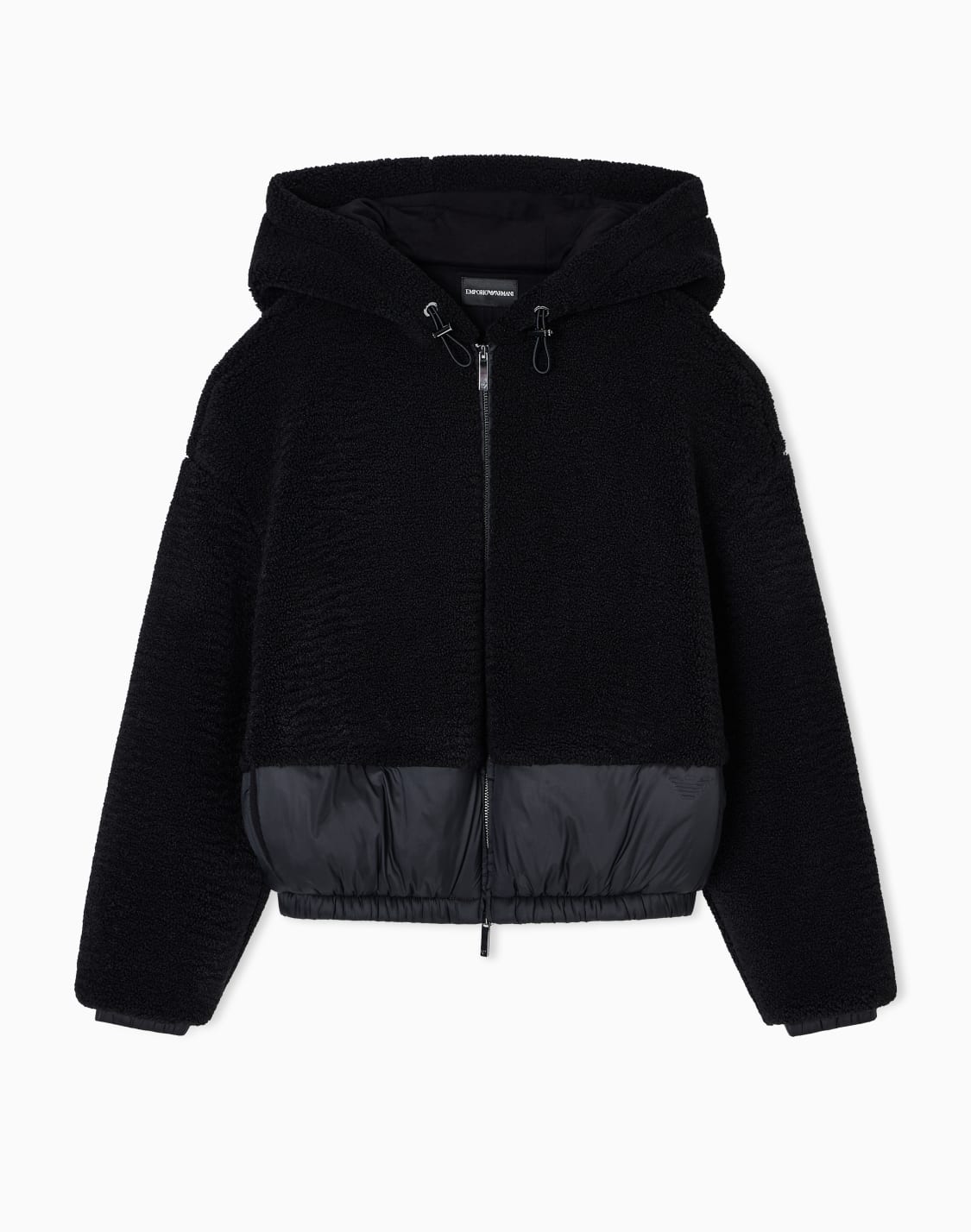 blouson-avec-fermeture-zippe-et-capuche-en-sherpa-noir--emporio-armani