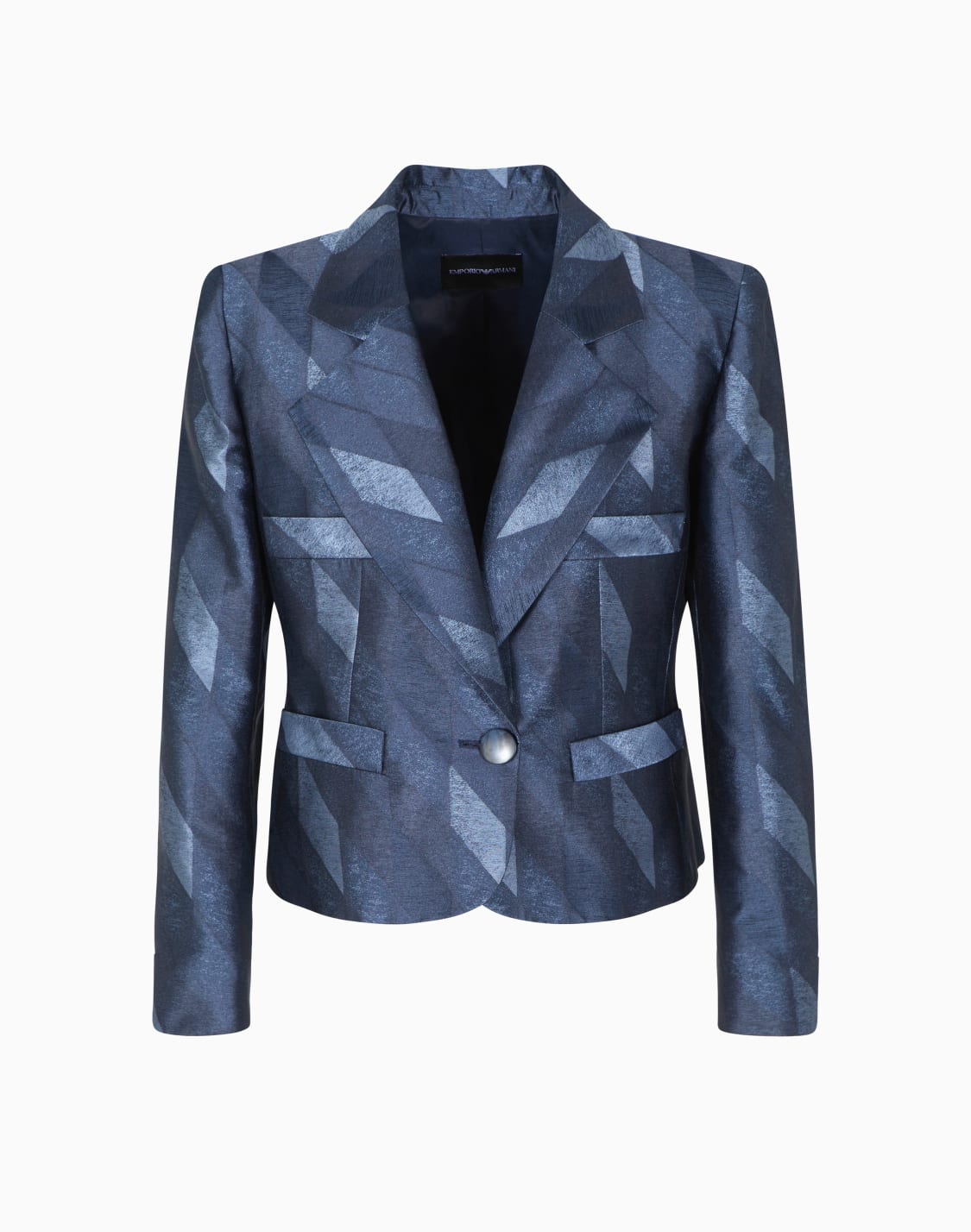 ジャケット-ジャカド-幾何学ルレットモチフ-ブル--emporio-armani