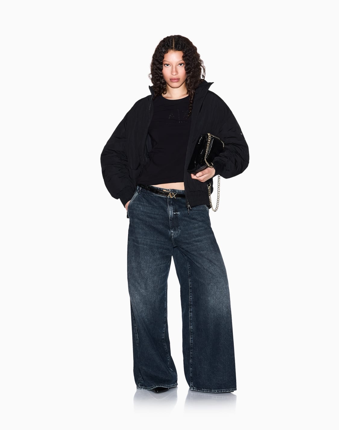 axロゴ-長袖クルネックtシャツ-ブラック--armani-exchange