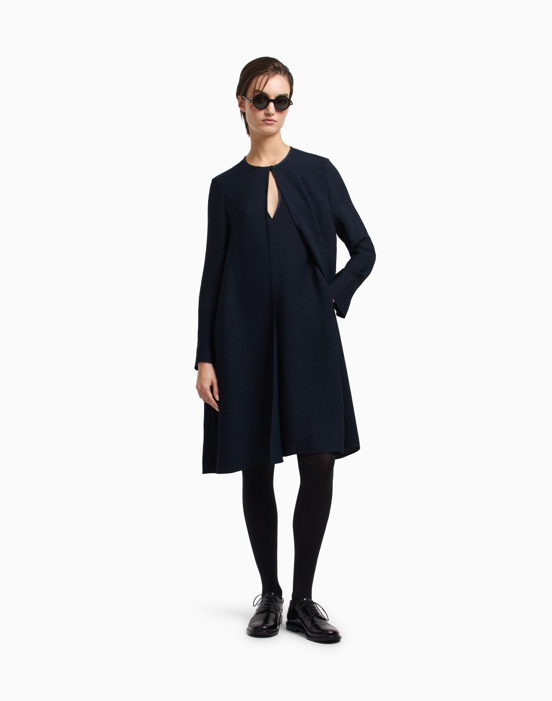 icon-fluid-armure-fabric-dress-with-belt-blue--emporio-armani