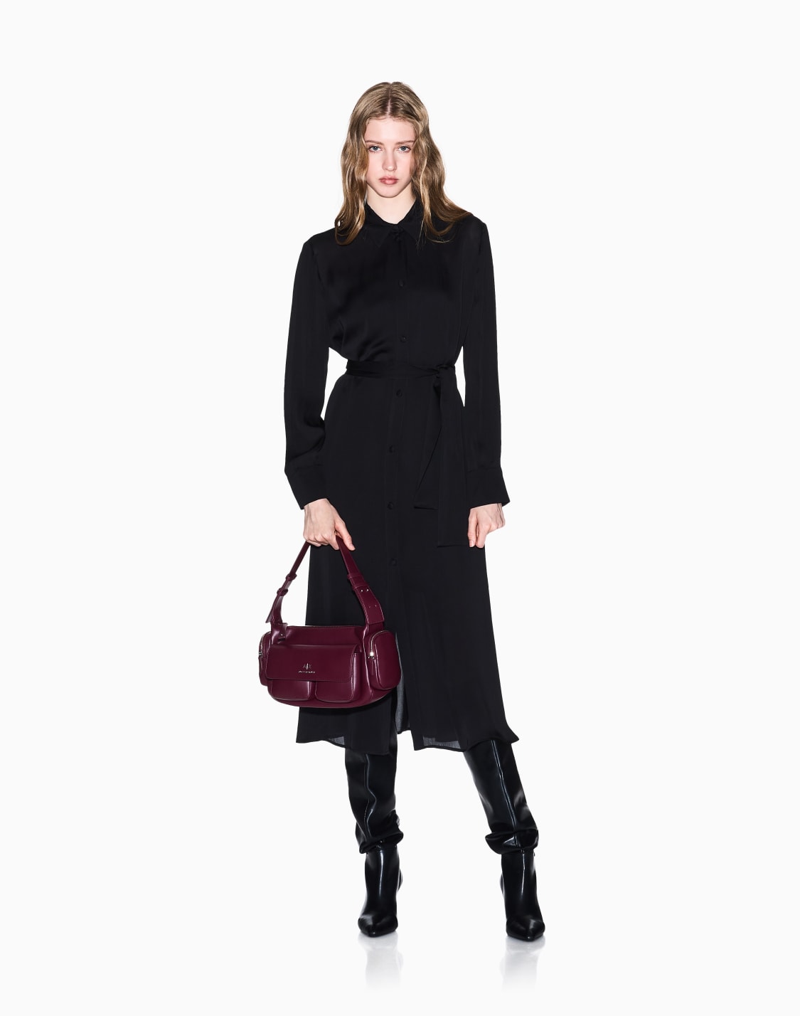 midi-kleider-schwarz--armani-exchange