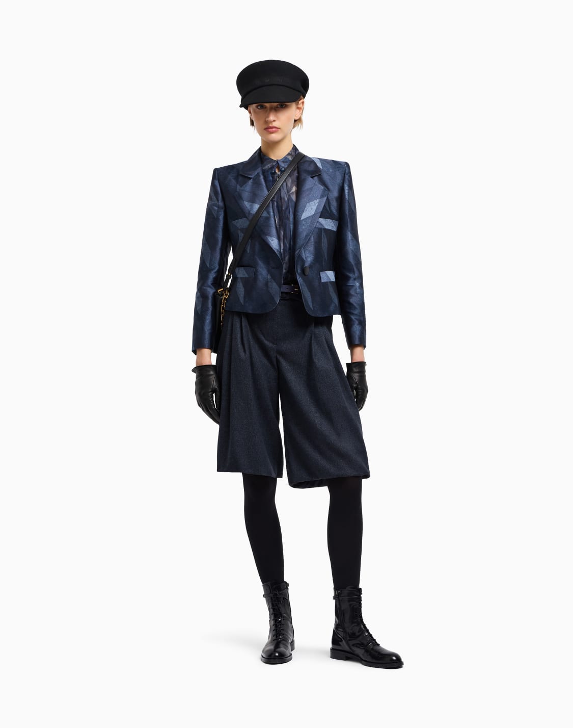 ジャケット-ジャカド-幾何学ルレットモチフ-ブル--emporio-armani