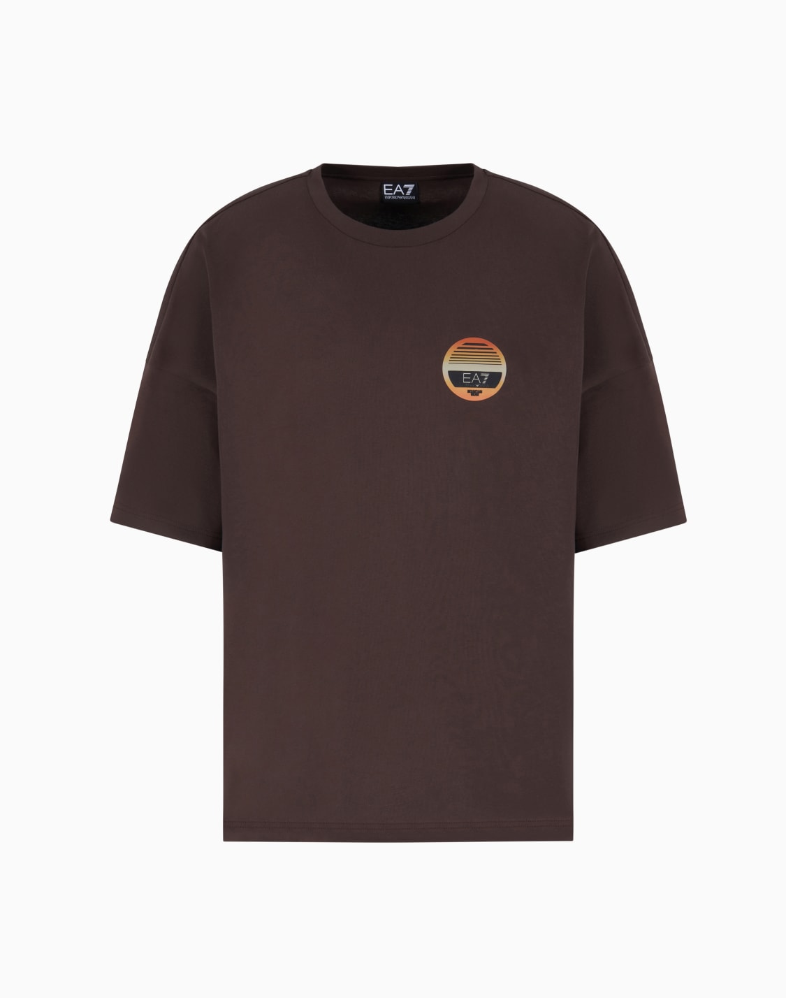 t-shirt-dynamic-athlete-in-jersey-di-cotone-con-stampa-marrone--ea7