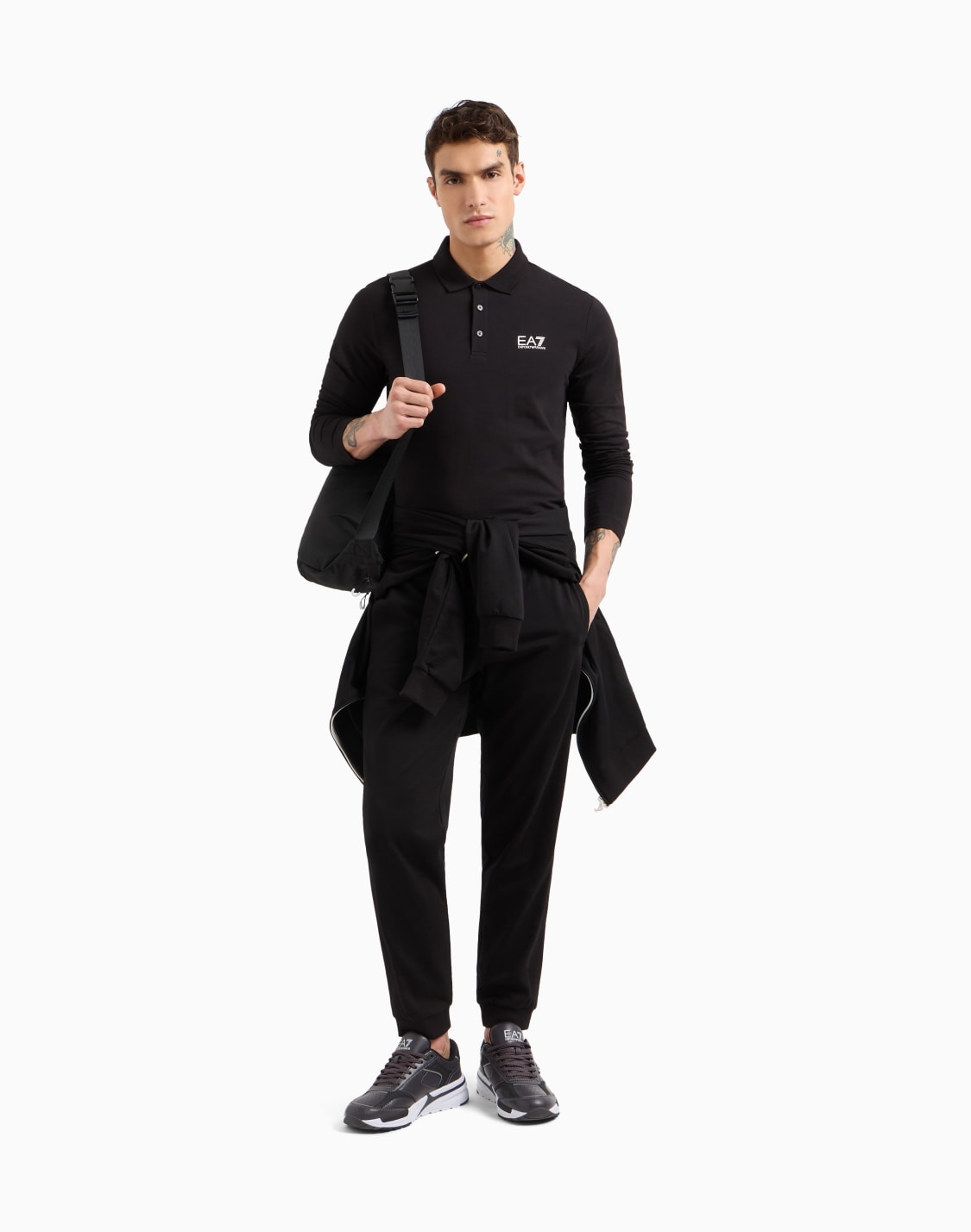 core-identity-stretch-cotton-long-sleeved-polo-shirt-black--ea7