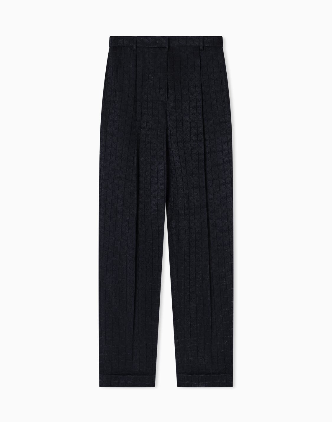 pantaloni-a-una-pince-in-cupro-jacquard-nero--giorgio-armani