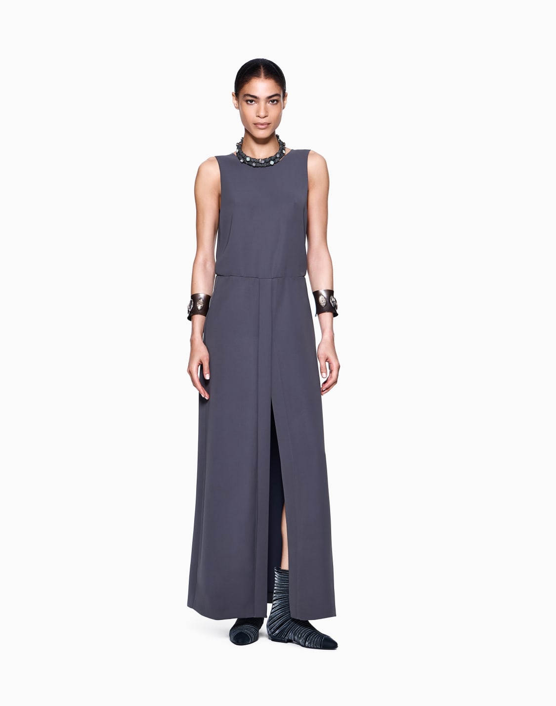 abito-lungo-in-cady-tecnico-grigio--giorgio-armani