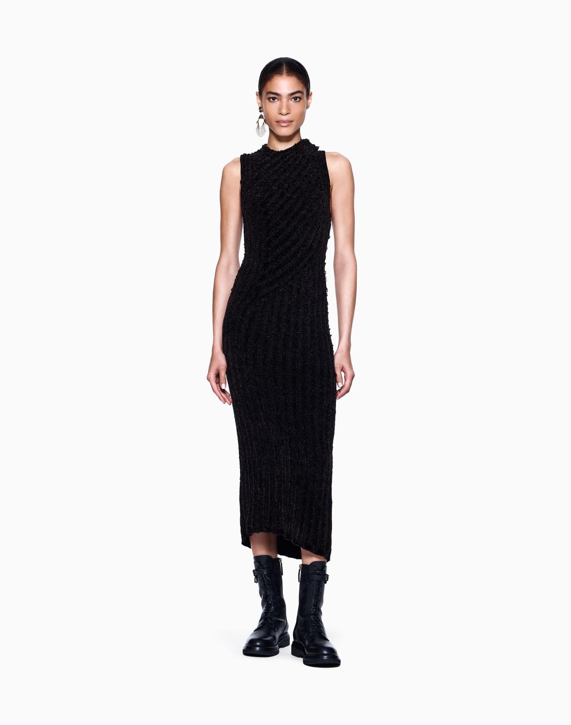 viscose-knit-midi-dress-brown--giorgio-armani