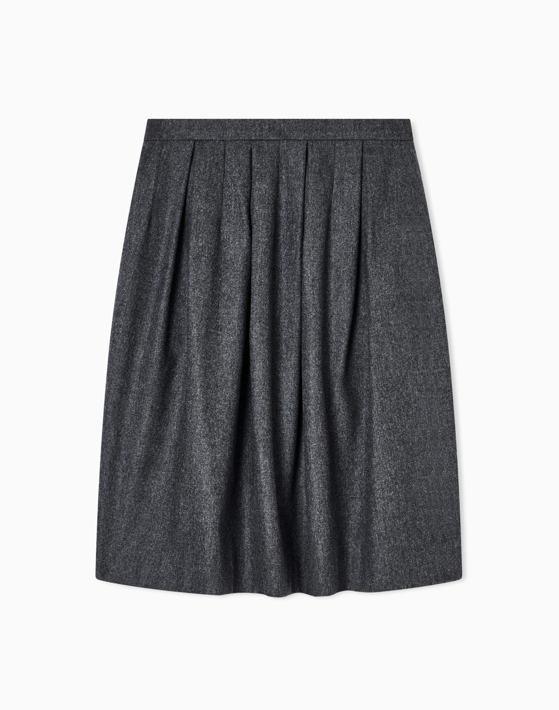falda-plisada-de-franela-de-lana-icon-gris--emporio-armani
