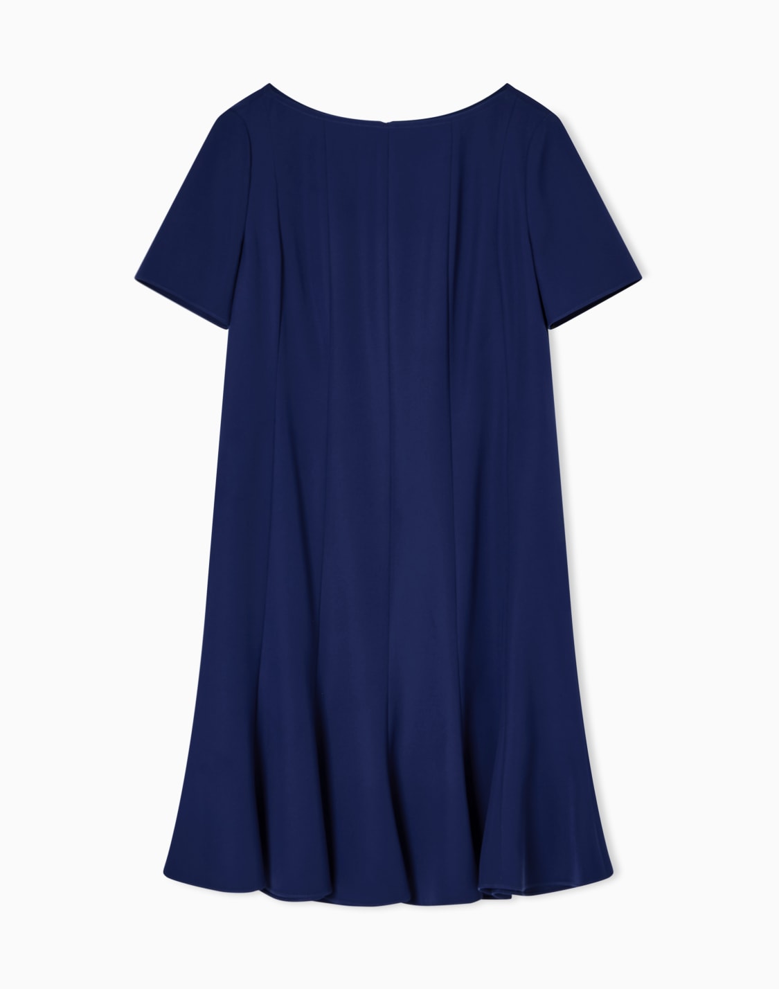 kleid-mit-falten-aus-funktionalem-cady-blau--emporio-armani