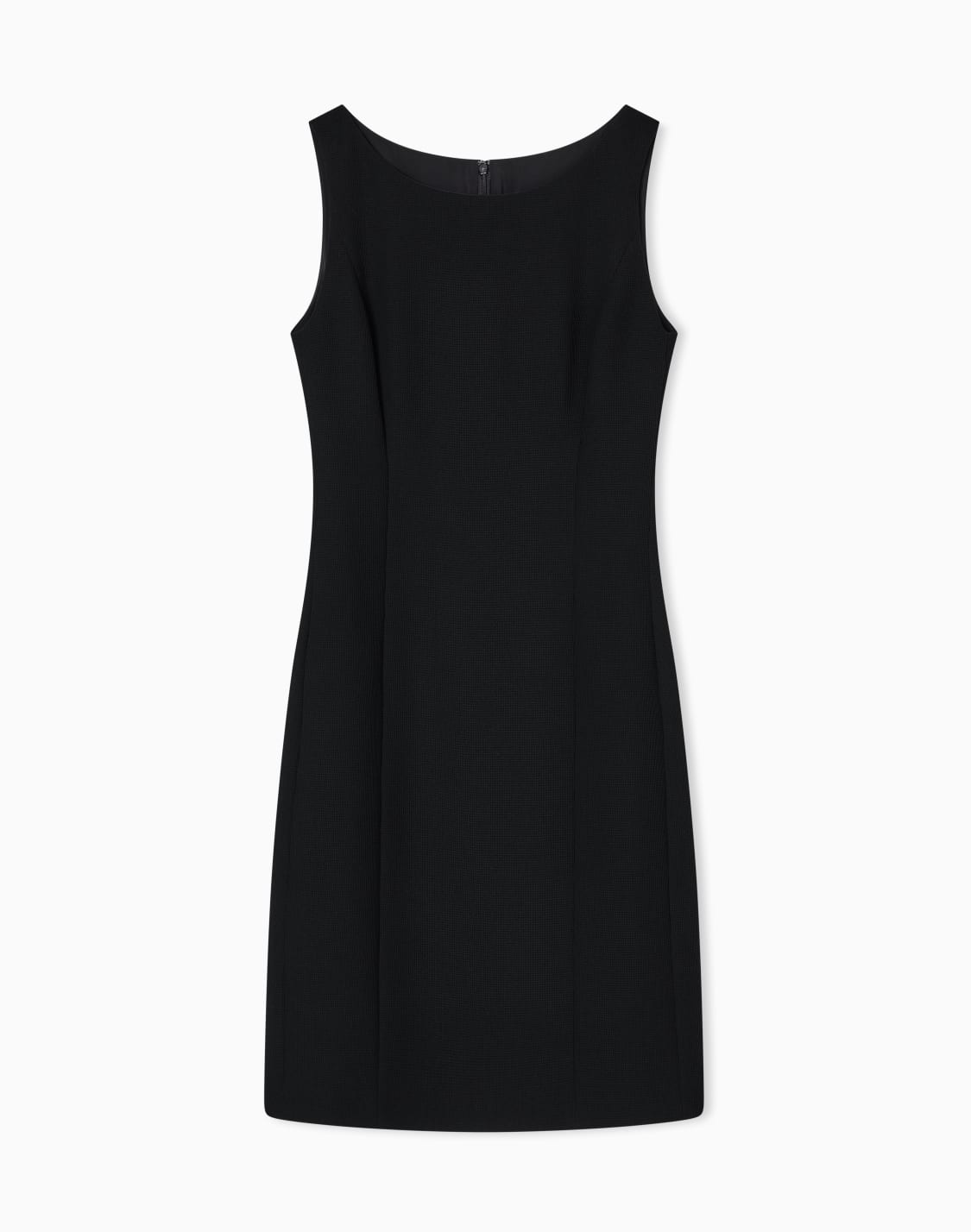 robe-fourreau-en-tissu-technique-gaufr-noir--emporio-armani