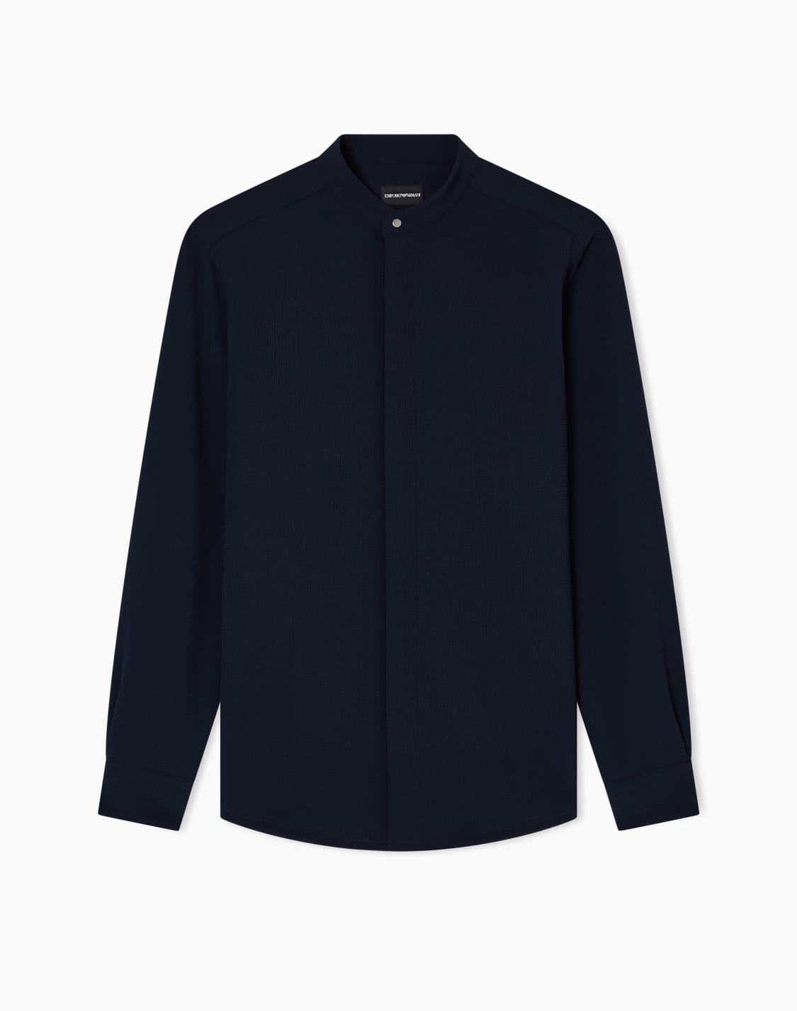 camicia-collo-guru-in-jersey-crepe-effetto-piquet-3d-icon-blu--emporio-armani