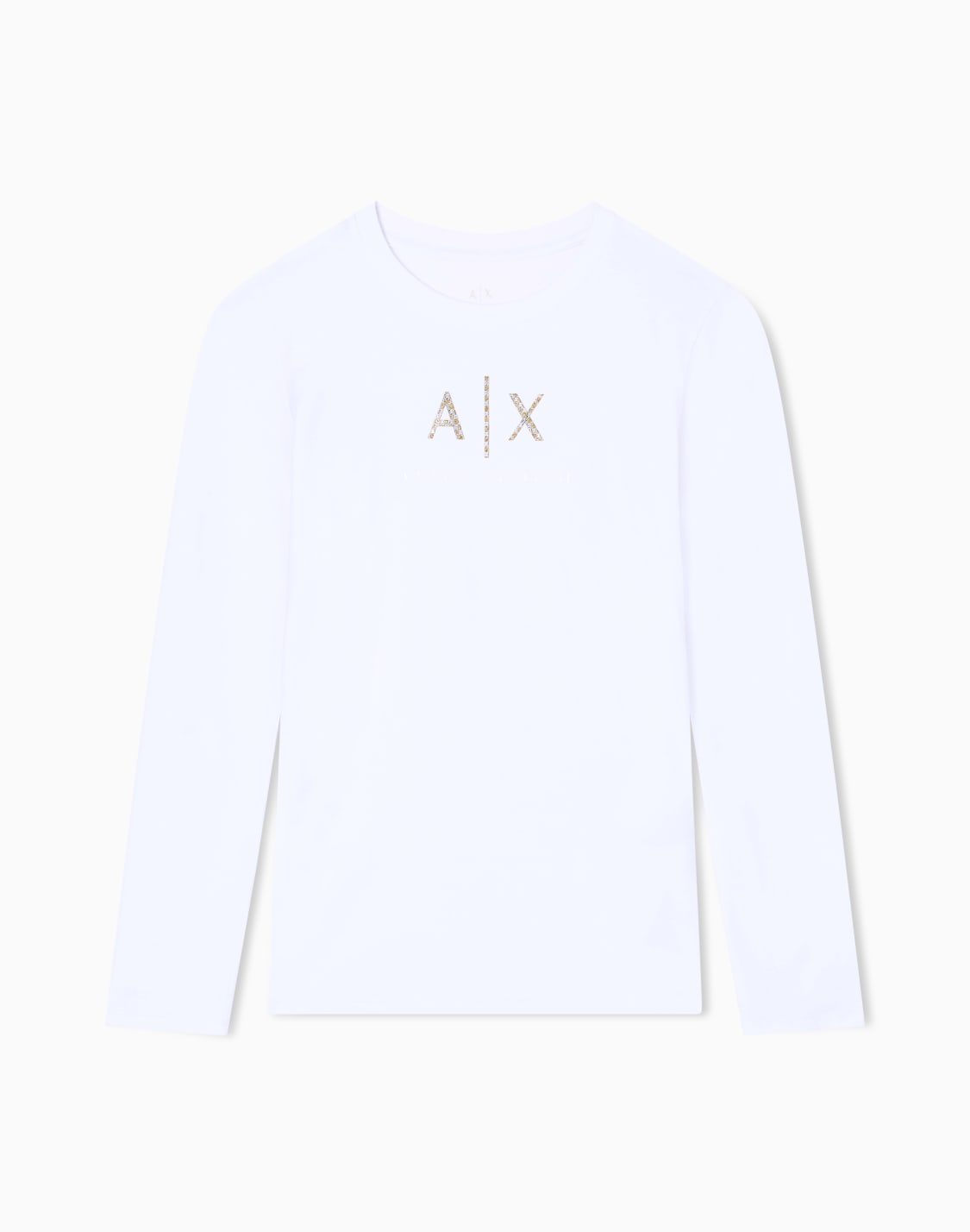 axロゴ-長袖クルネックtシャツ-ホワイト--armani-exchange