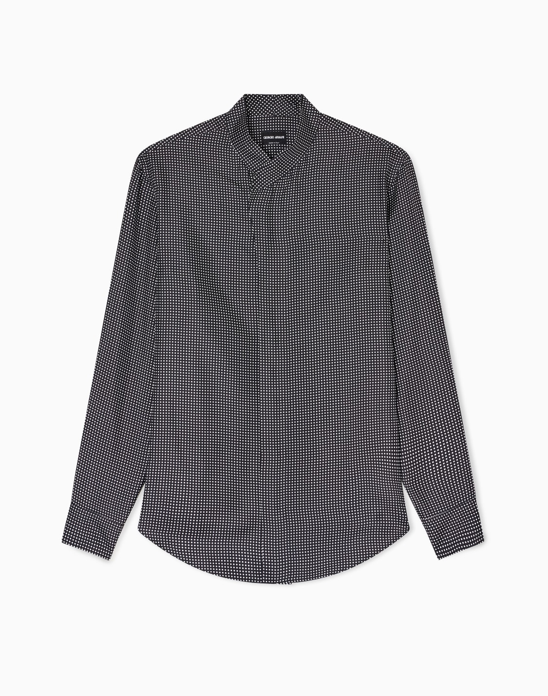 シャツ-シルクツイル-プリント-ブラック--giorgio-armani