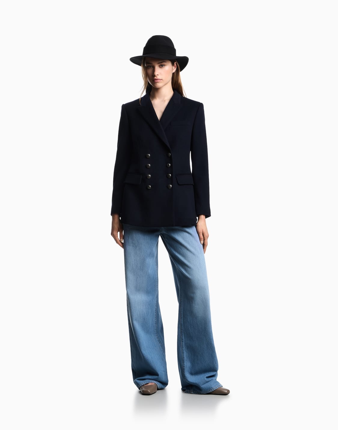 ダブルブレストジャケット-コンパクトウルカシミア-ネイビブル--emporio-armani