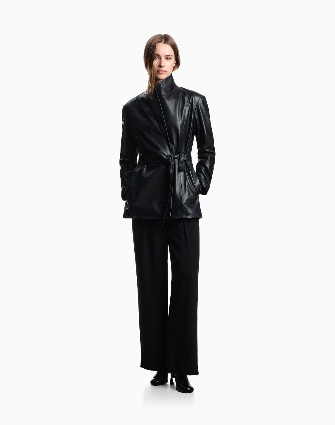 stretch-sandblasted-fabric-trousers-with-pleats-black--emporio-armani