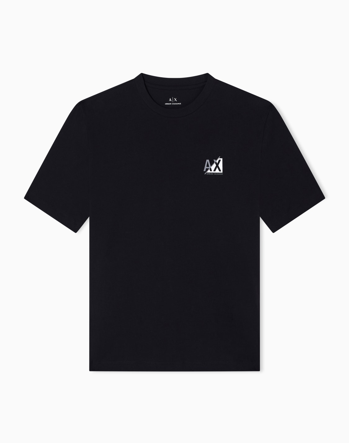axロゴ-半袖クルネックtシャツ-ブラック--armani-exchange