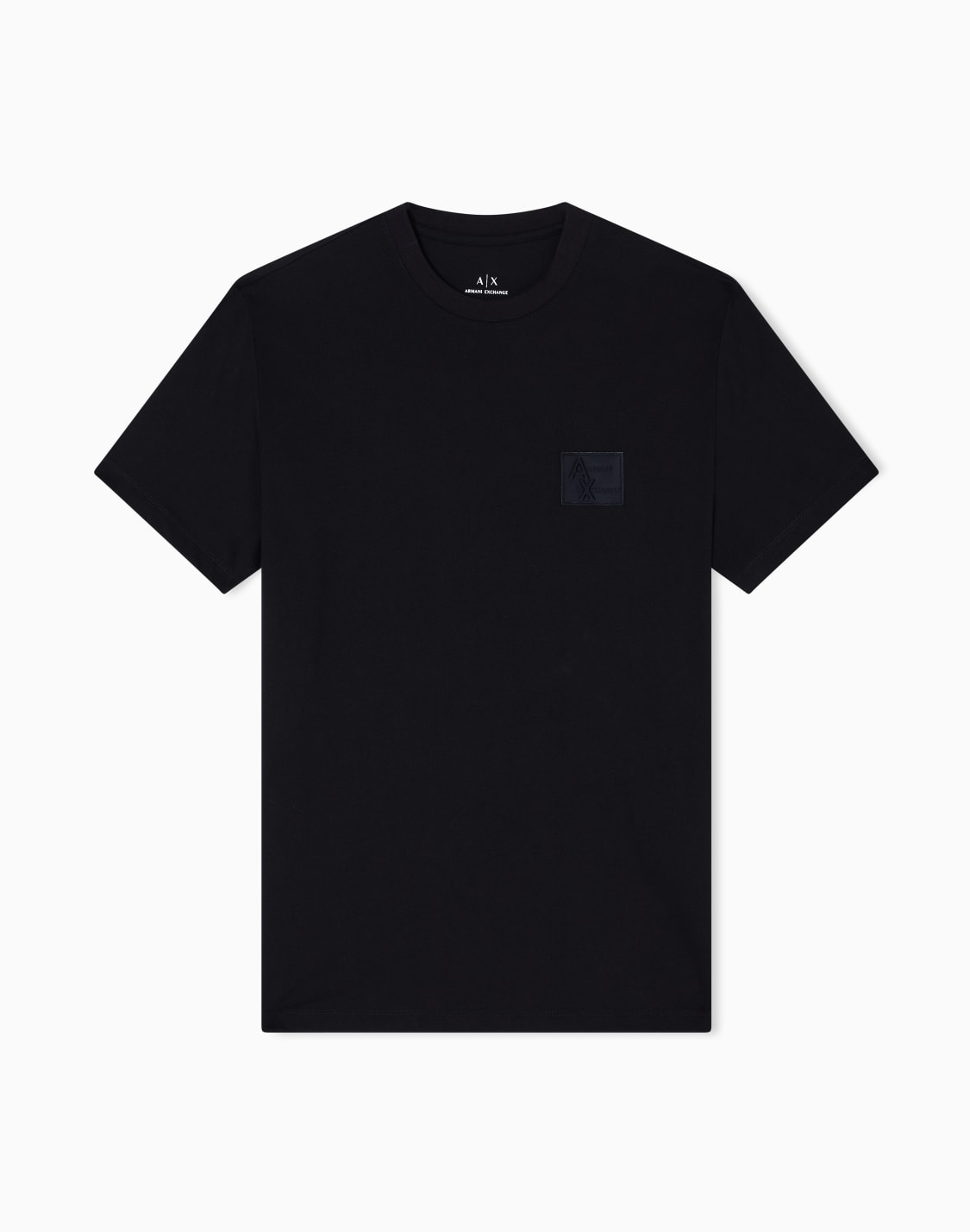 ロゴパッチ-半袖クルネックtシャツ-ブラック--armani-exchange