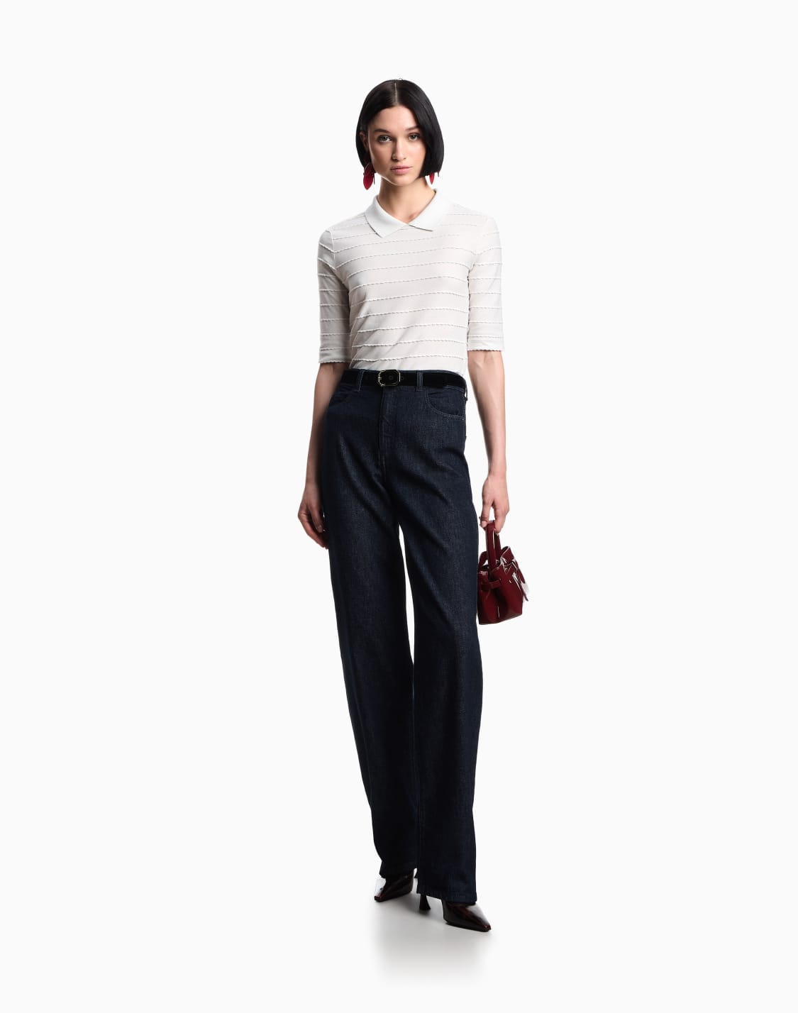 polo-en-jersey-avec-dtails-en-dentelle-beige--emporio-armani