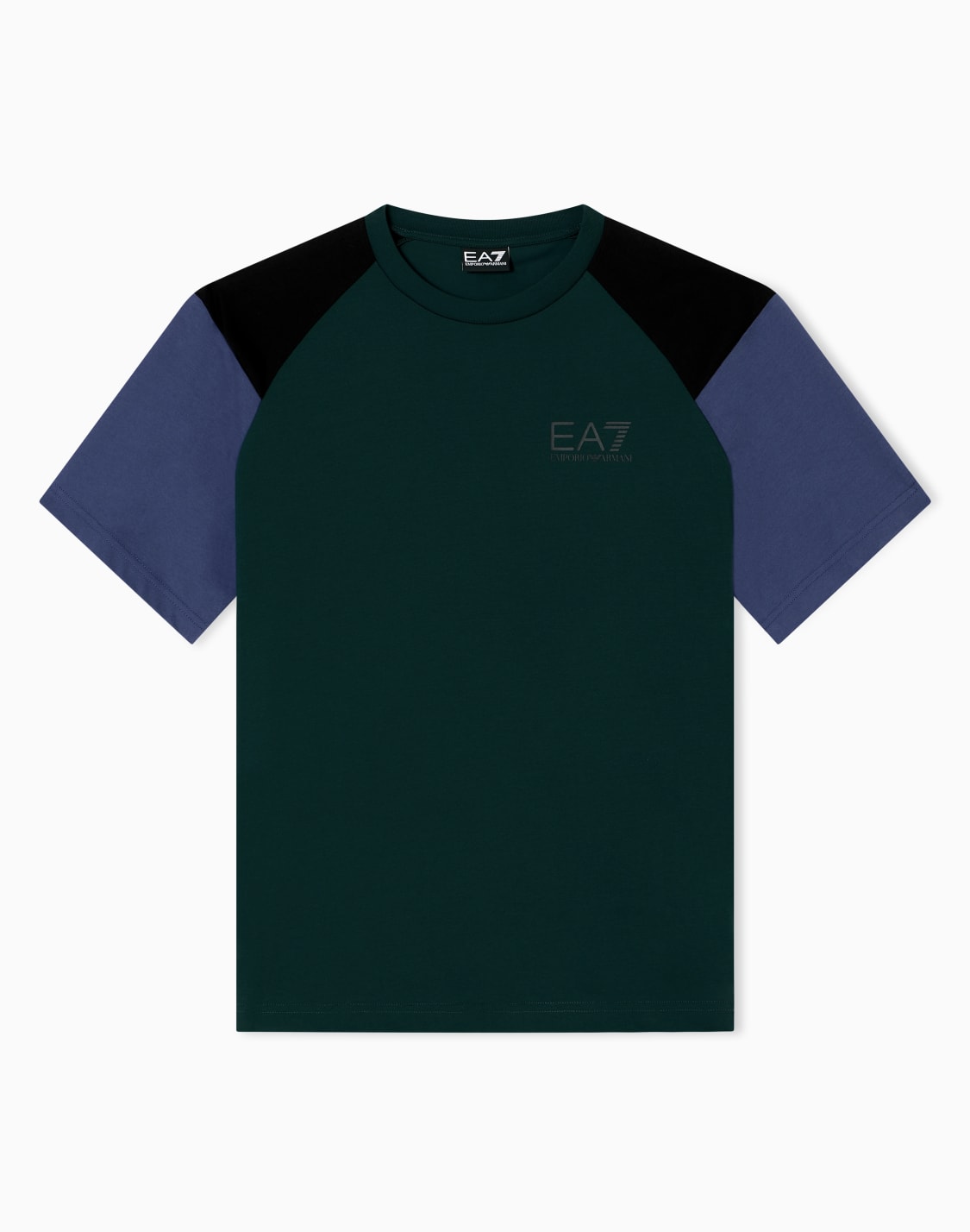 t-shirt-girocollo-athletic-colour-block-in-misto-cotone-organico-asv-verde--ea7