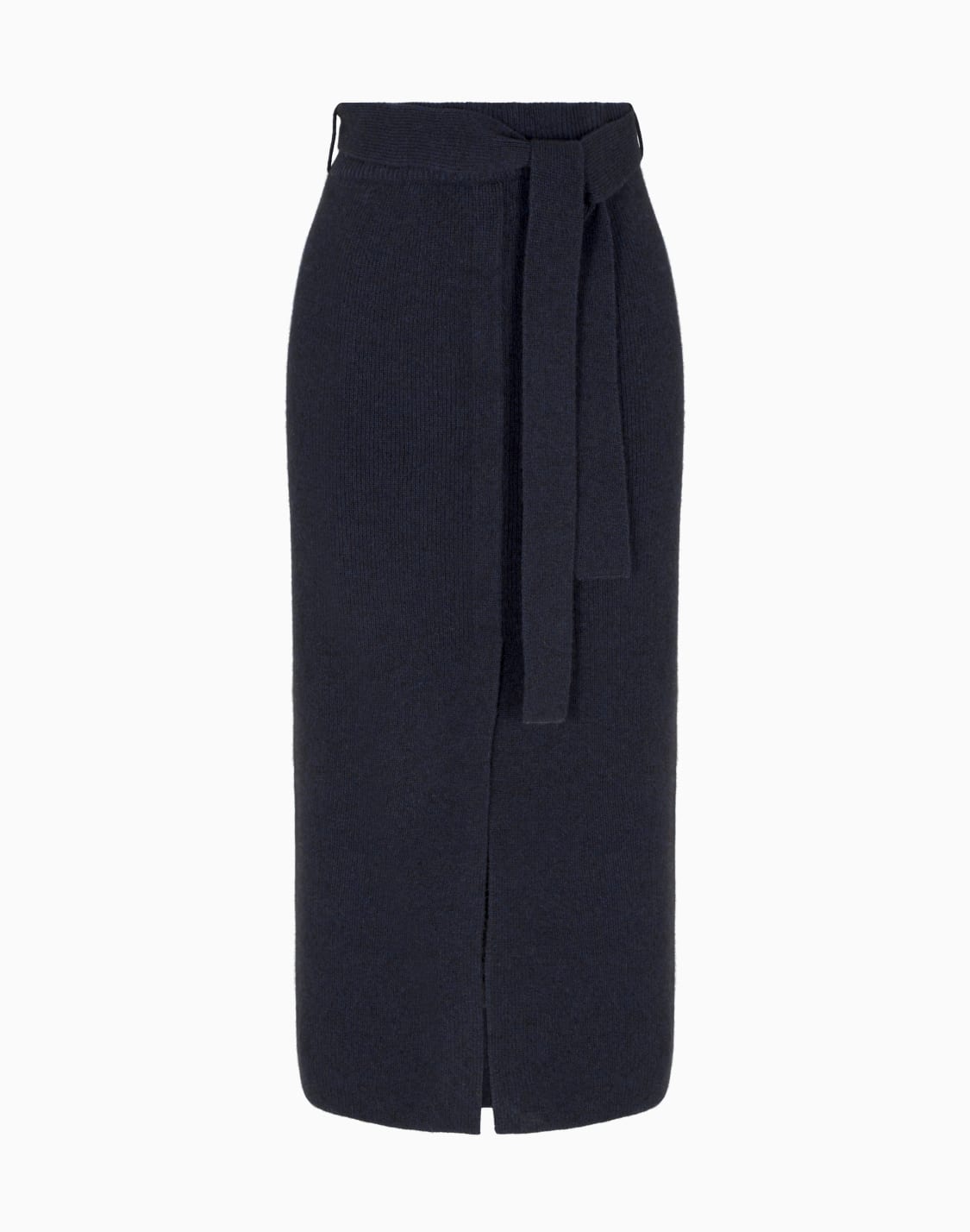 falda-larga-de-lana-con-corte-y-cinturn-azul--emporio-armani