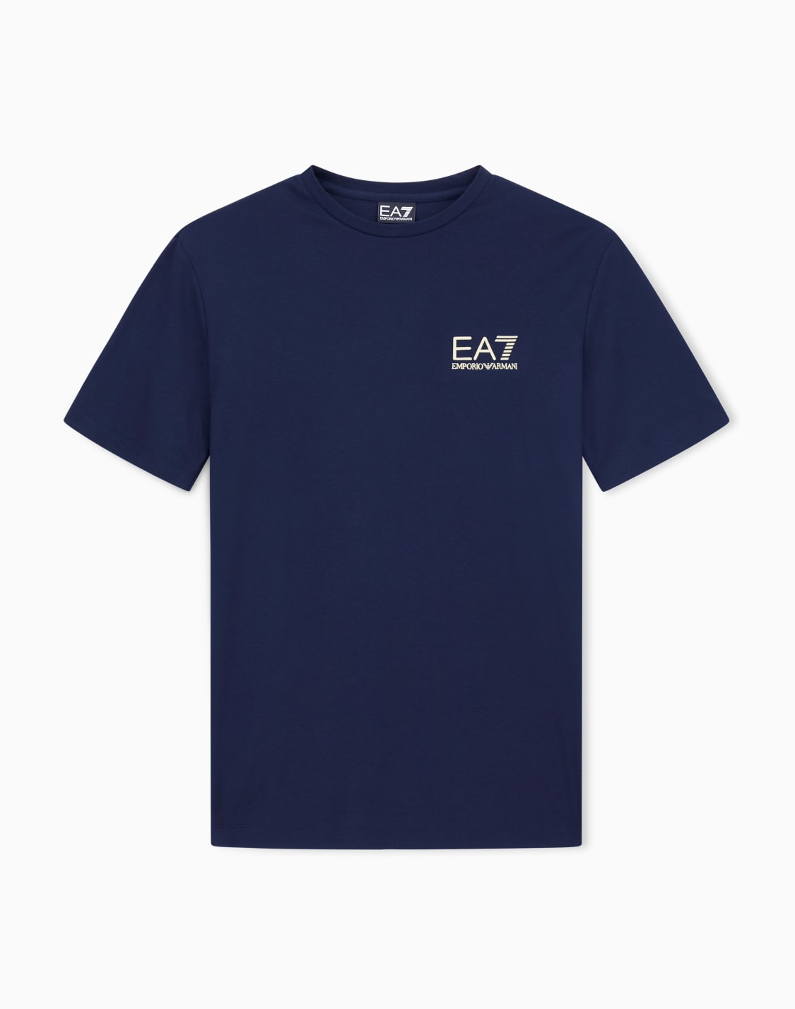 camiseta-de-manga-corta-de-mezcla-de-viscosa-gold-label-azul-marino--ea7