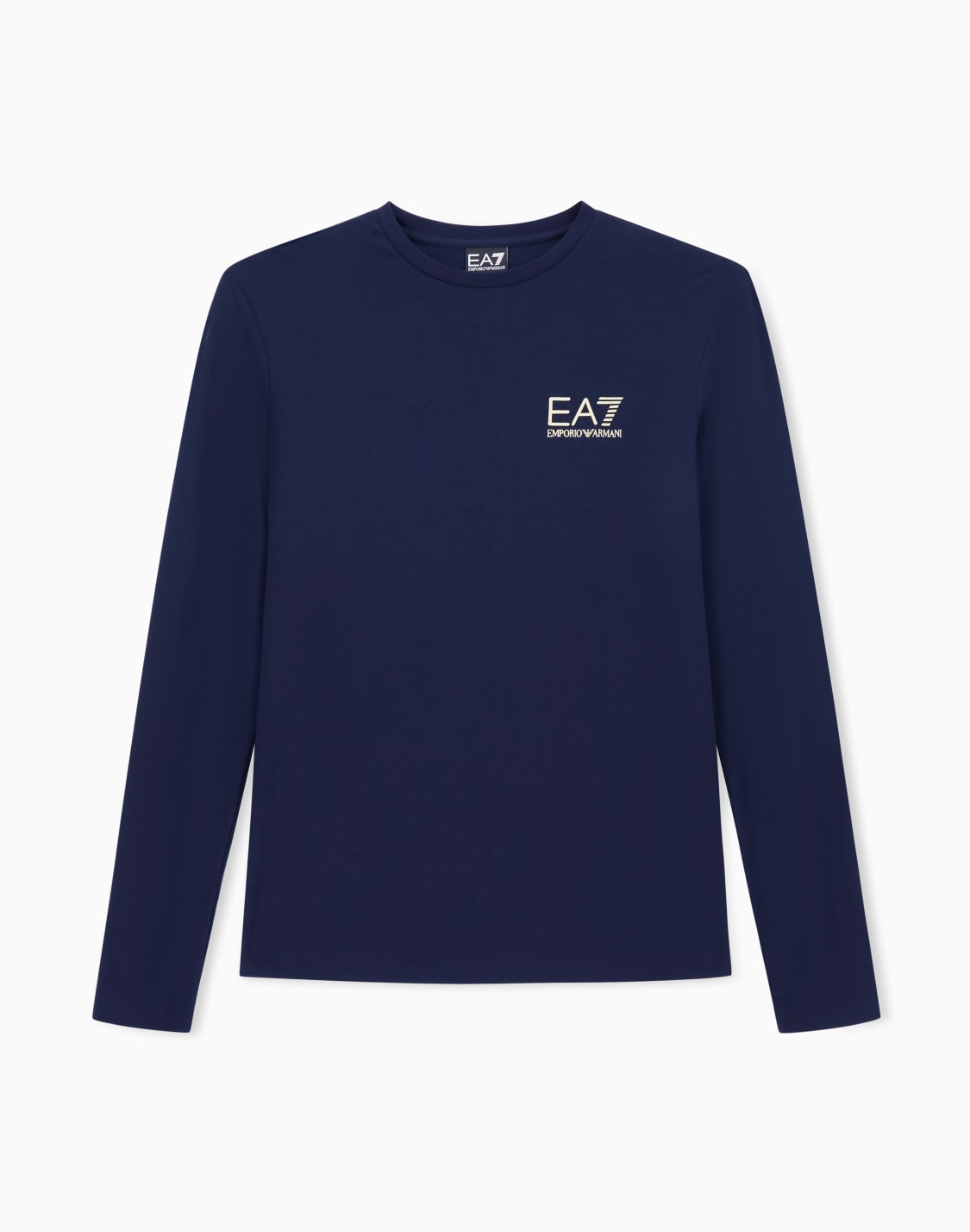 camiseta-de-manga-larga-de-mezcla-de-viscosa-gold-label-azul-marino--ea7