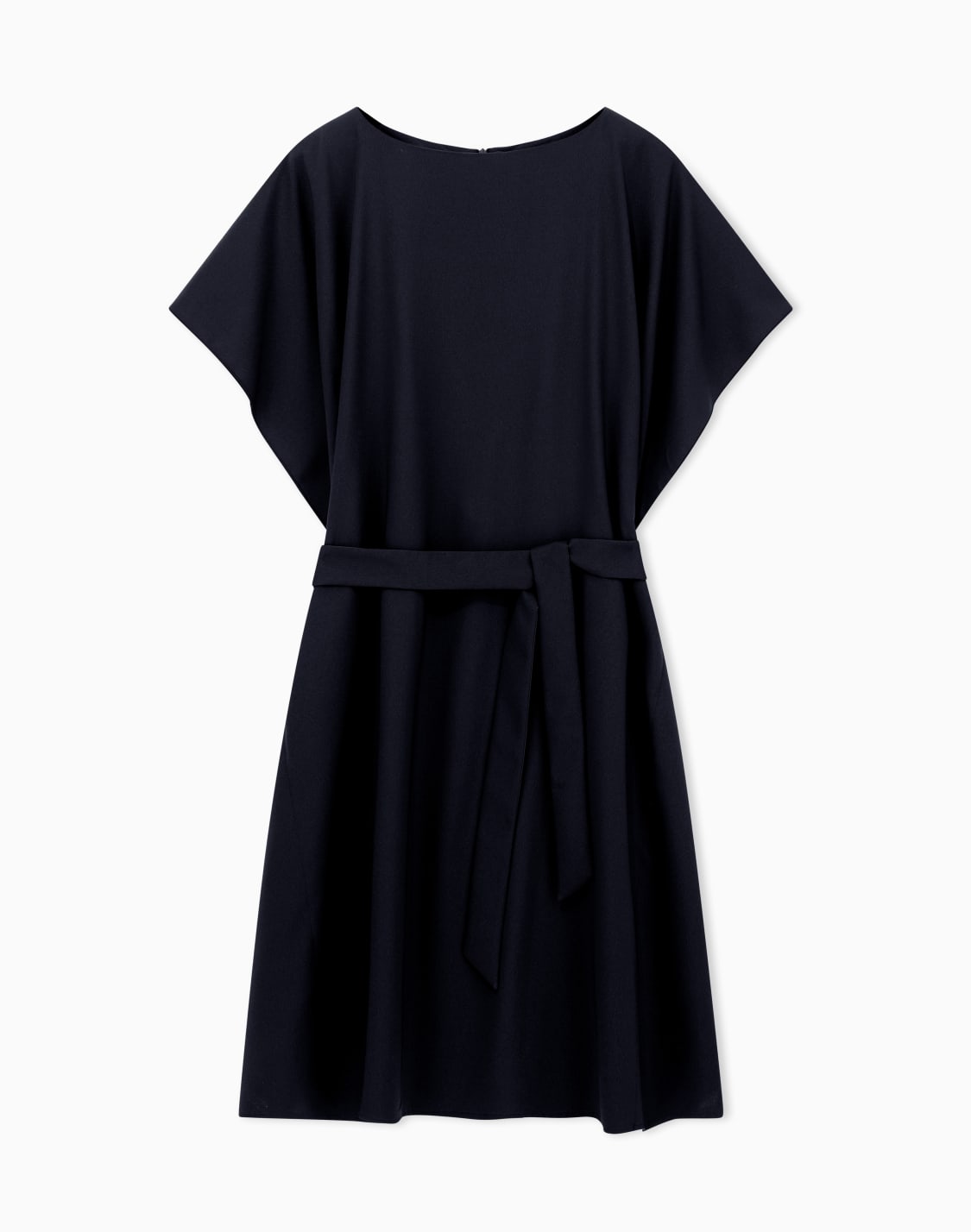 vestido-con-fajn-de-crep-de-satn-negro--emporio-armani