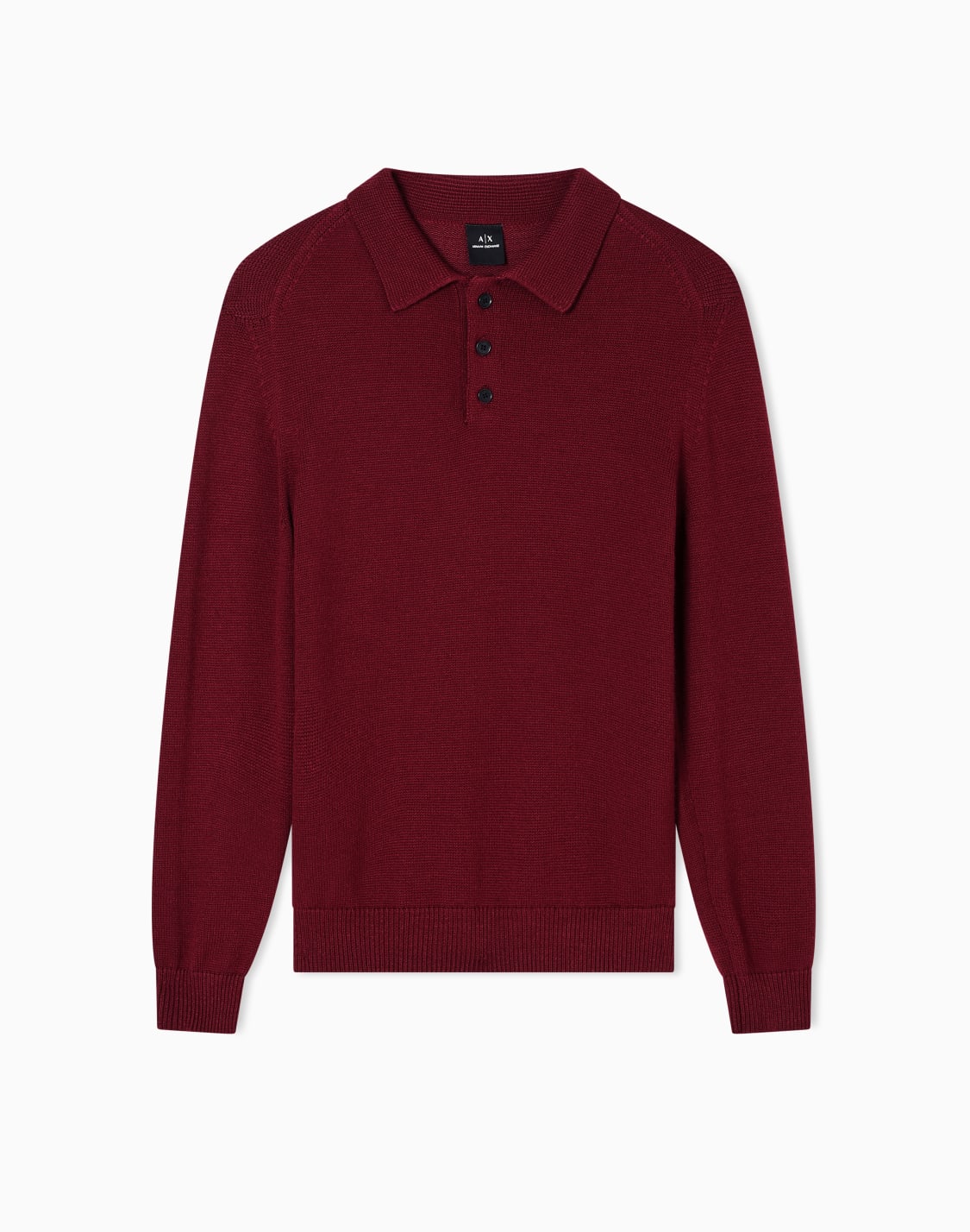 ウルコットンブレンド-ニットポロシャツ-レッド--armani-exchange