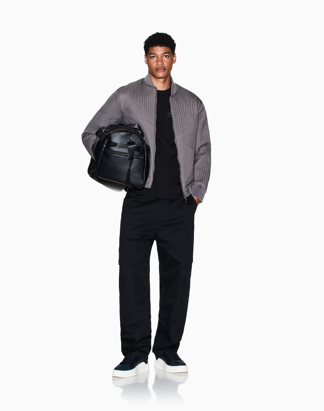 キルティング-ボンバジャケット-グレ--armani-exchange