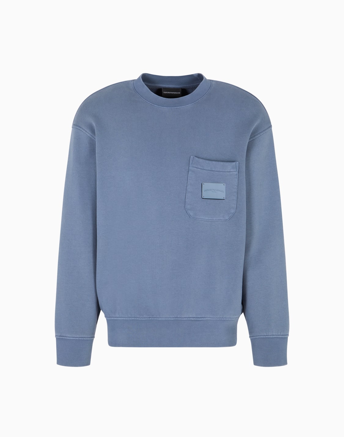 sweat-shirt-en-jersey-molletonn-avec-poche-et-cusson-logo-asv-bleu-clair--emporio-armani