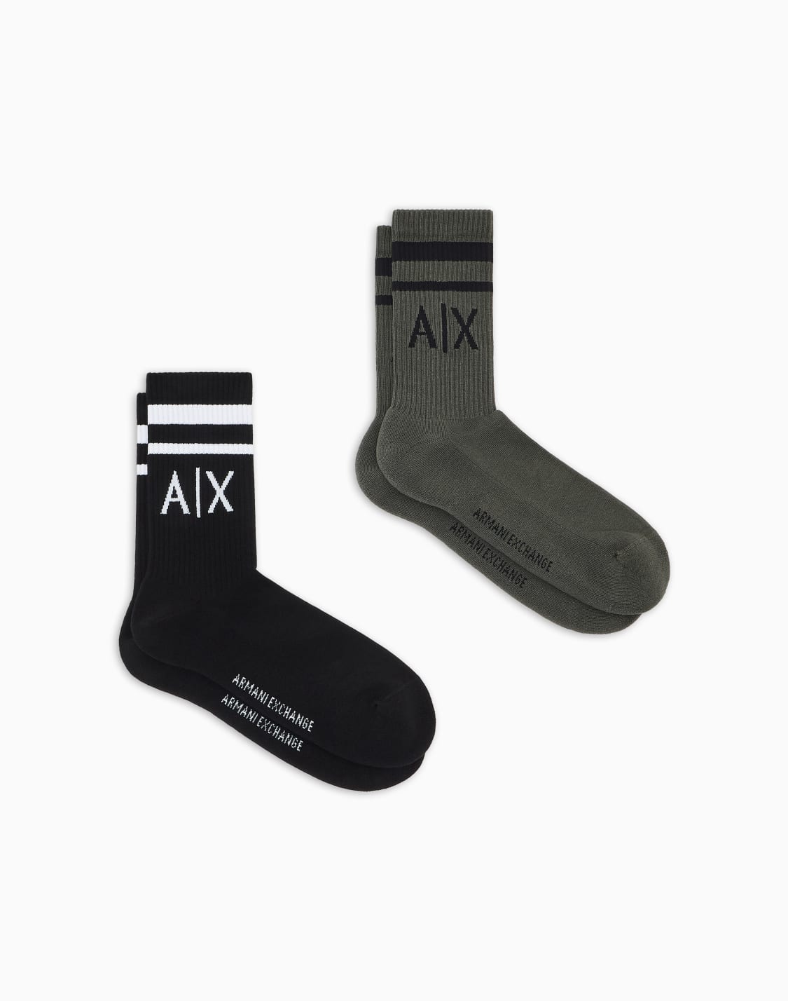 pack-of-2-pairs-of-socks-with-logo-green--armani-exchange