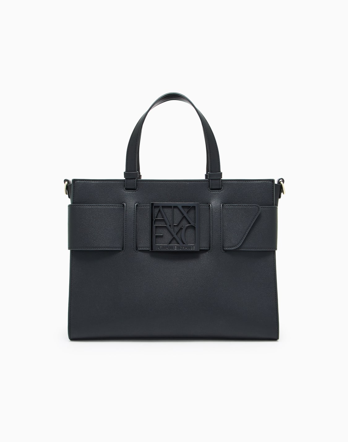 groe-tragetasche-mit-doppelgriffen-und-schultergurt-schwarz--armani-exchange