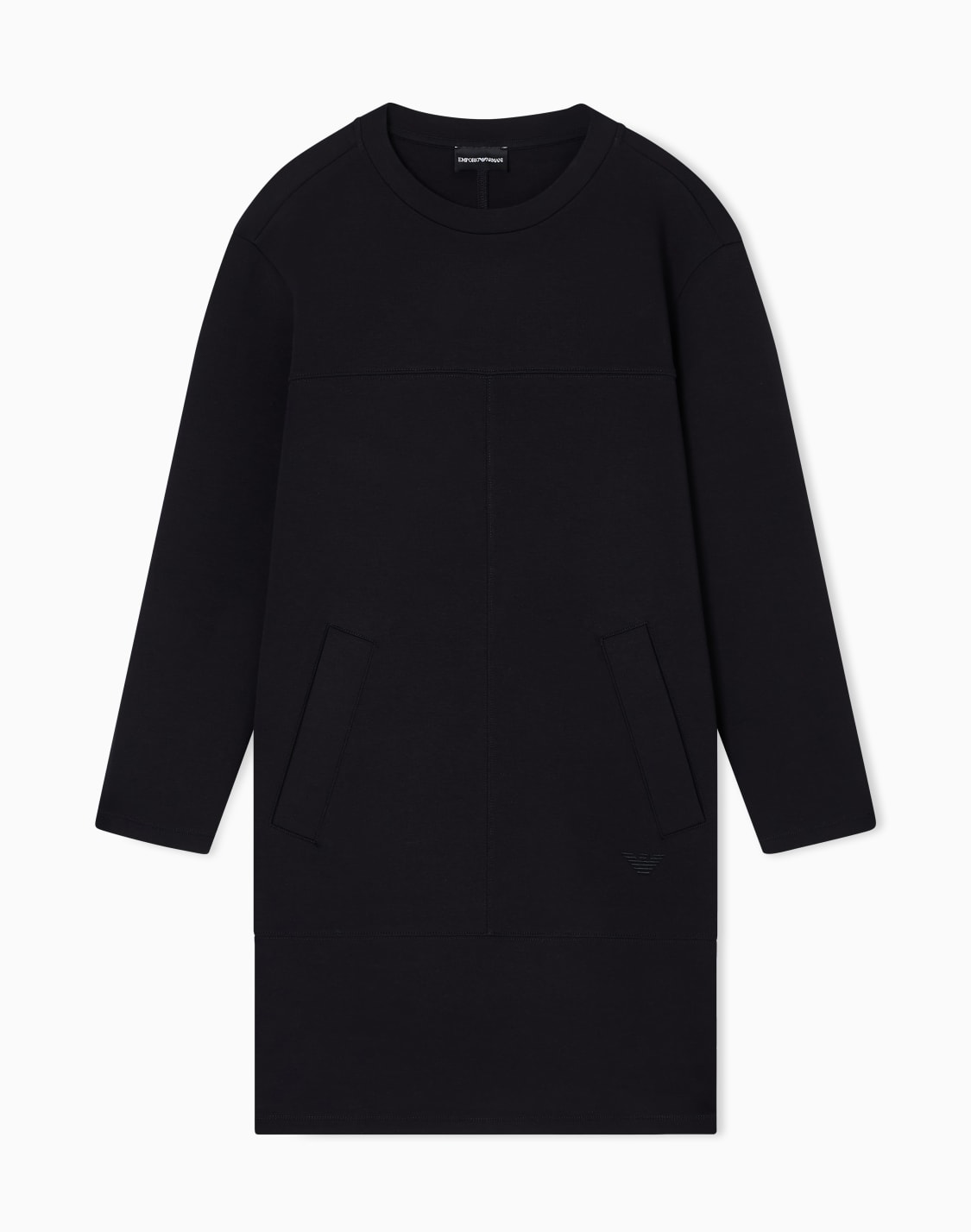 vestido-de-cuello-redondo-de-punto-doble-negro--emporio-armani