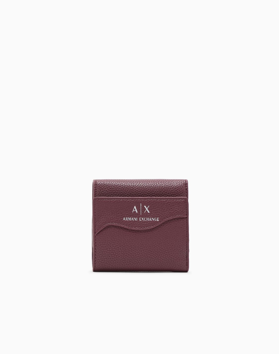 axロゴ-三つ折りミニウォレット-バガンディ--armani-exchange