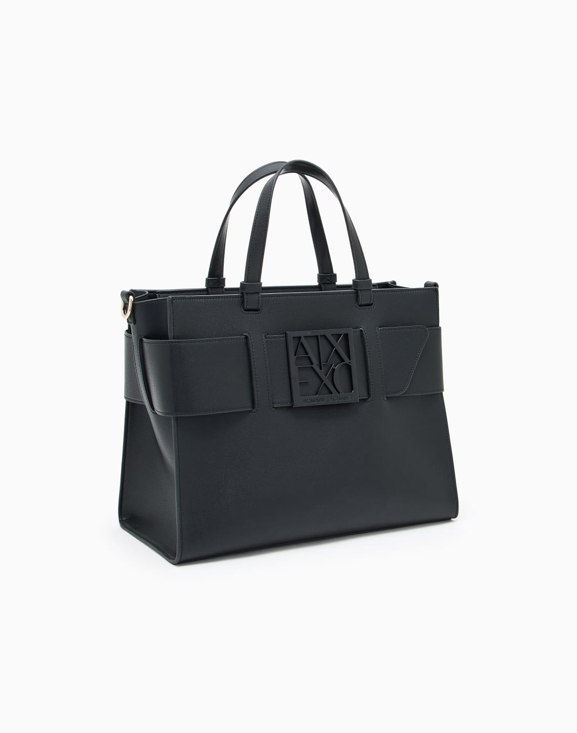 groe-tragetasche-mit-doppelgriffen-und-schultergurt-schwarz--armani-exchange