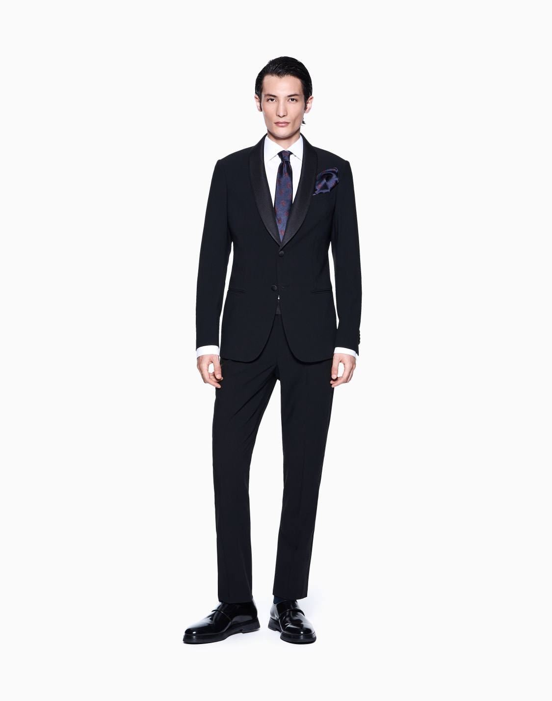 レギュラフィットシャツ-ラグジュアリコットン-ホワイト--giorgio-armani