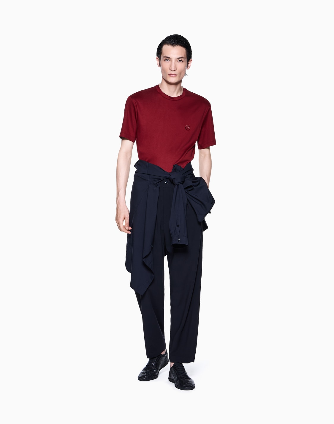 t-shirt-en-interlock-de-coton-avec-logo-brod-rouge--giorgio-armani