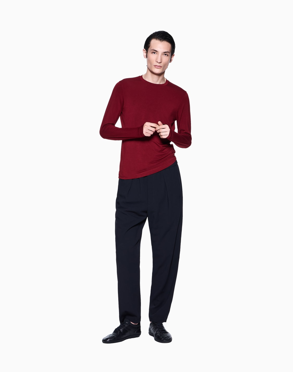 stretch-viscose-jersey-jumper-with-crew-neck-and-long-sleeves-red--giorgio-armani