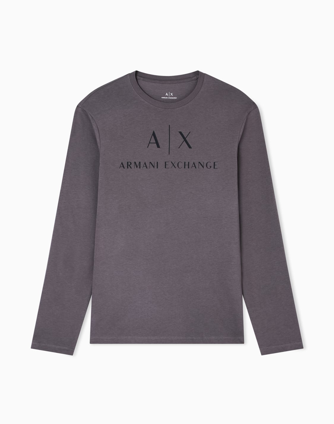 長袖クルネックtシャツ-グレ--armani-exchange
