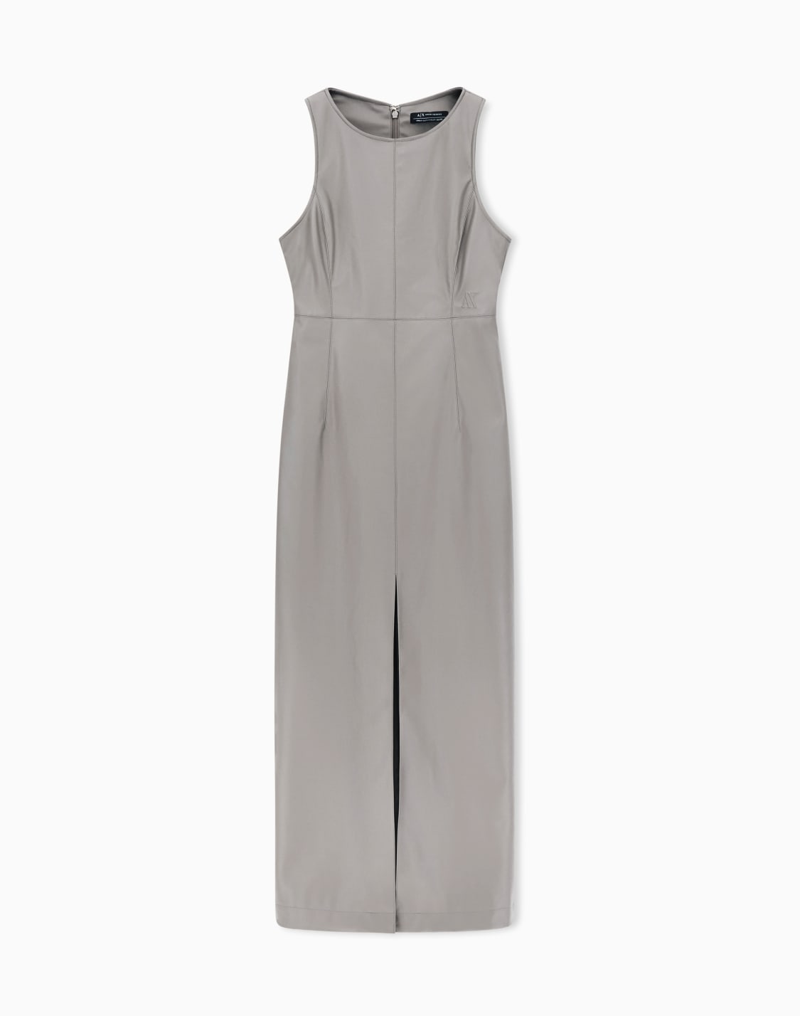 longuette-dress-with-slit-brown--armani-exchange